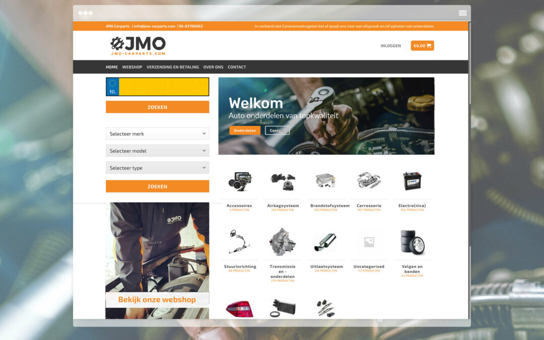 JMO Carparts Webshop Design